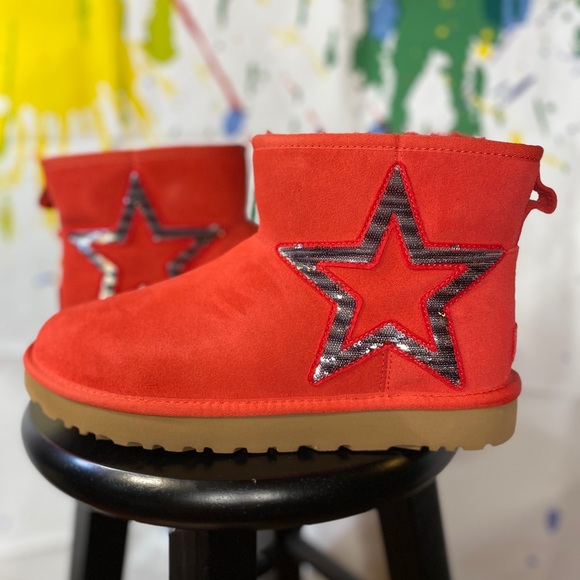 UGG CLASSIC MINI STAR RED - Picture 7 of 9